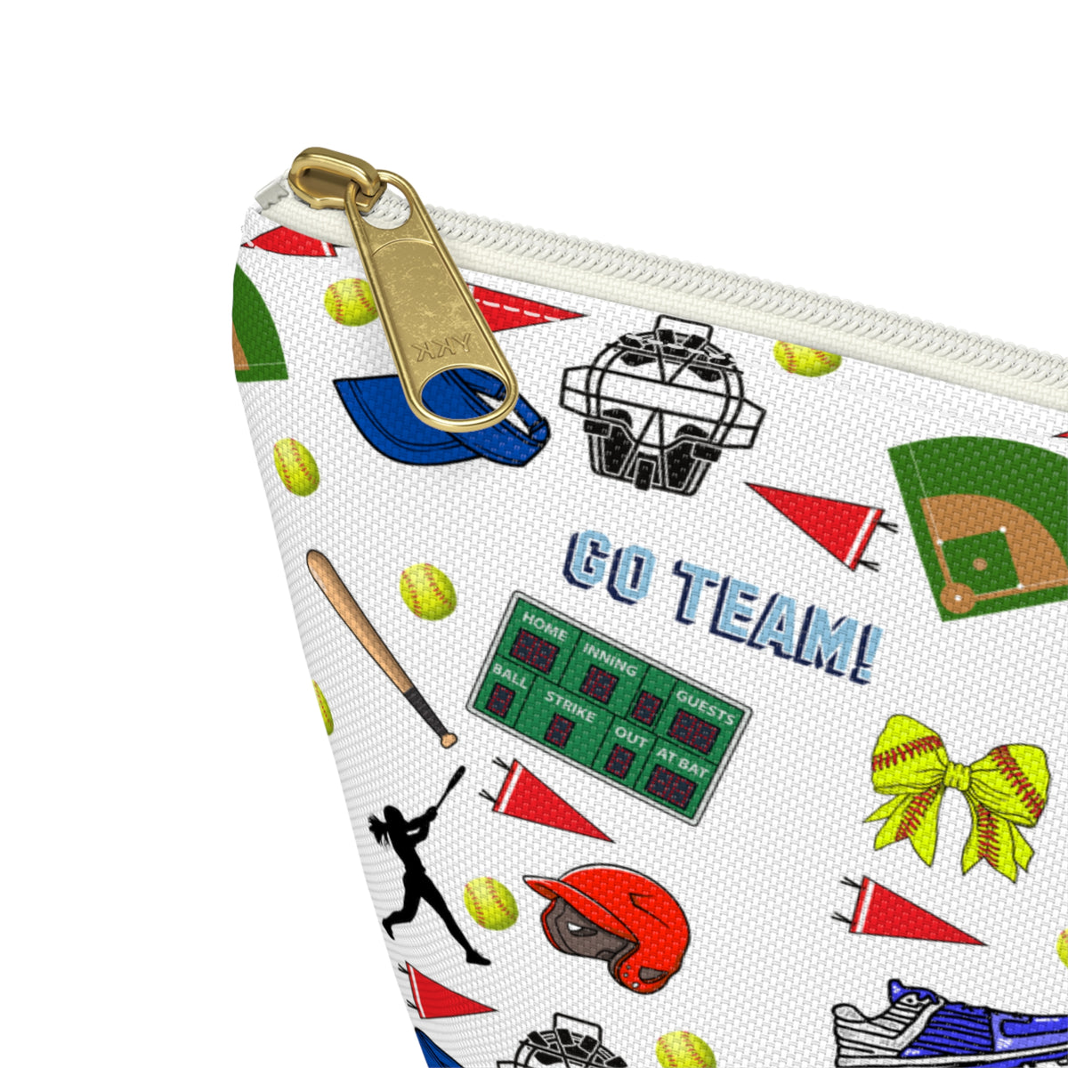 Softball Inspired Accessory Pouch