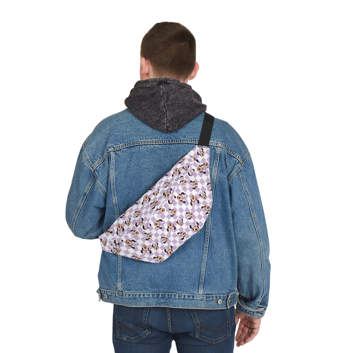 Minnie Mouse Inspired Lavender Checkered Large Fanny Pack