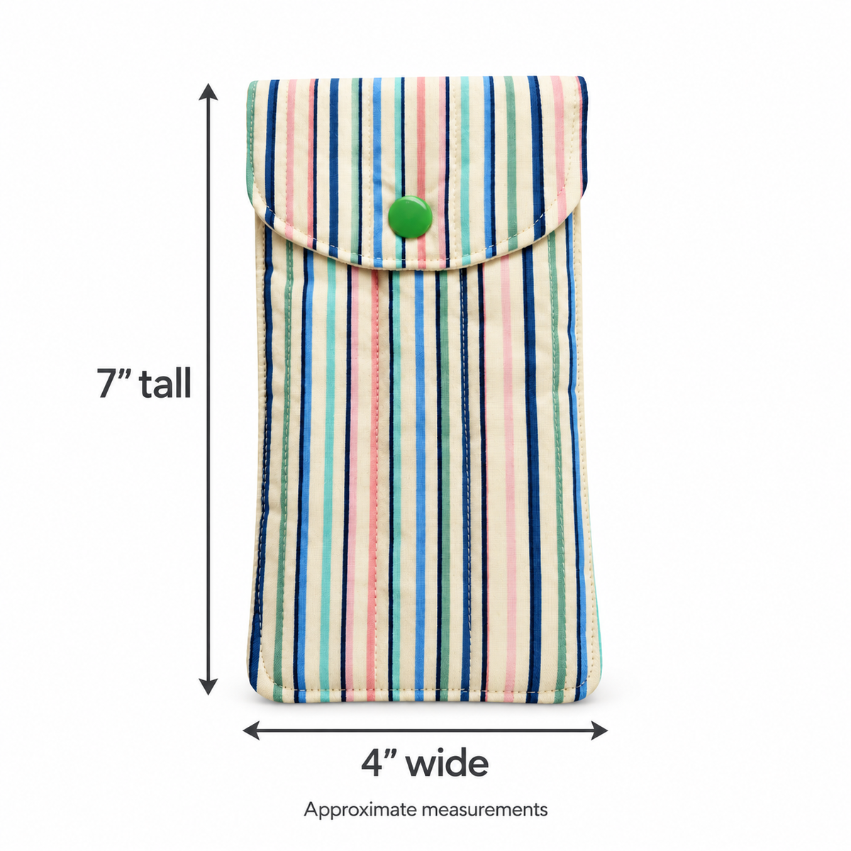 Pastel Stripe Quilted Glasses & Sunglasses Case