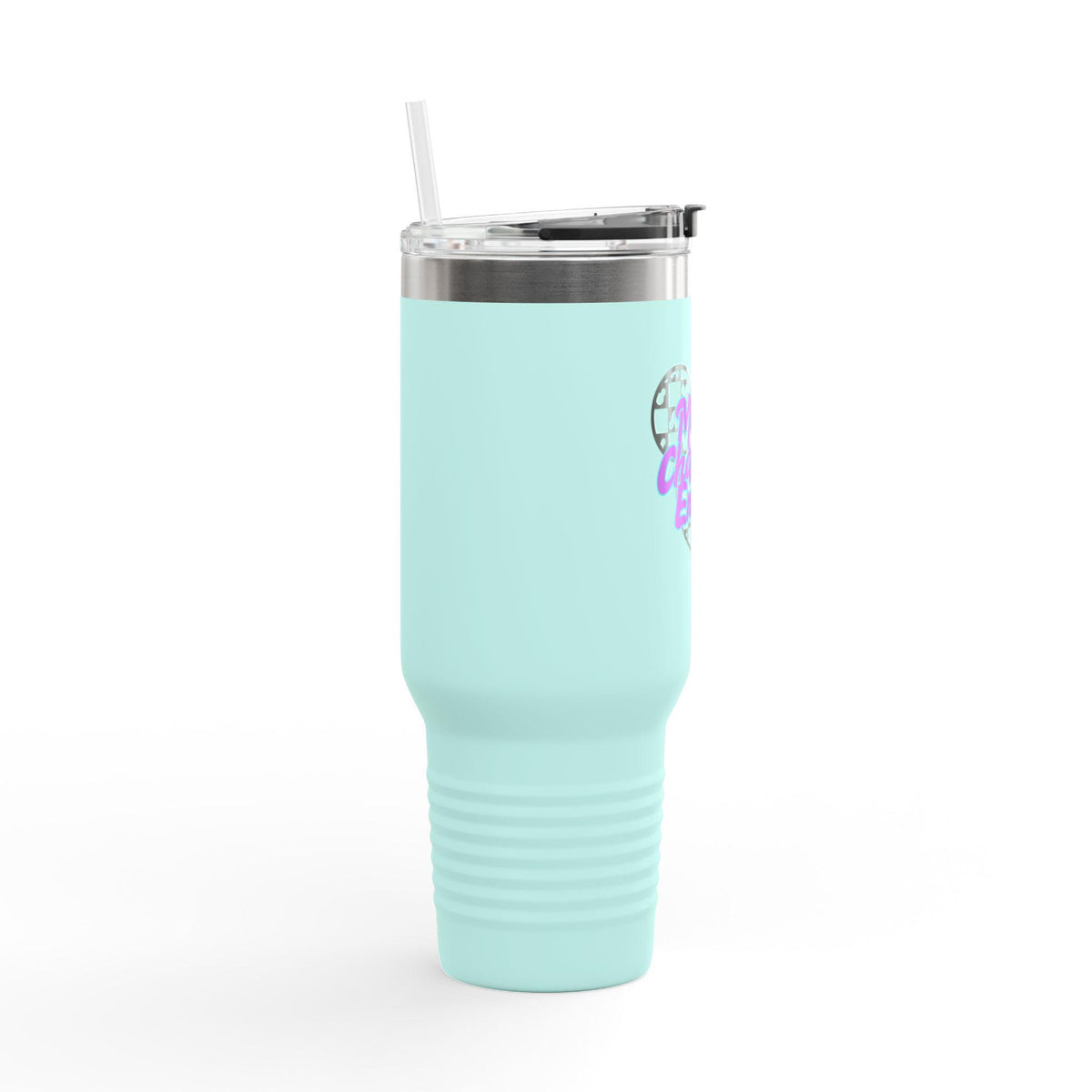 Disney Inspired 'Main Character Energy' - 40oz Travel Mug (black/purple/teal colorway)