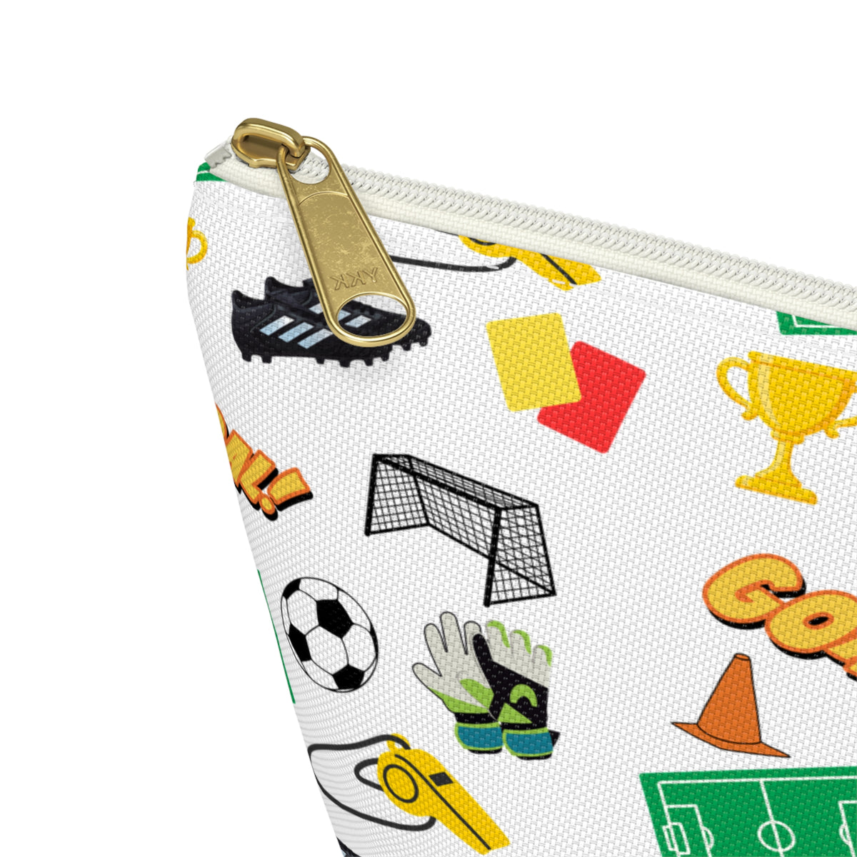 Soccer-Themed Accessory Pouch, Fun Pouch for Sports Lovers, Ideal for Organizing, Gifts for Coaches, Back to School Supplies