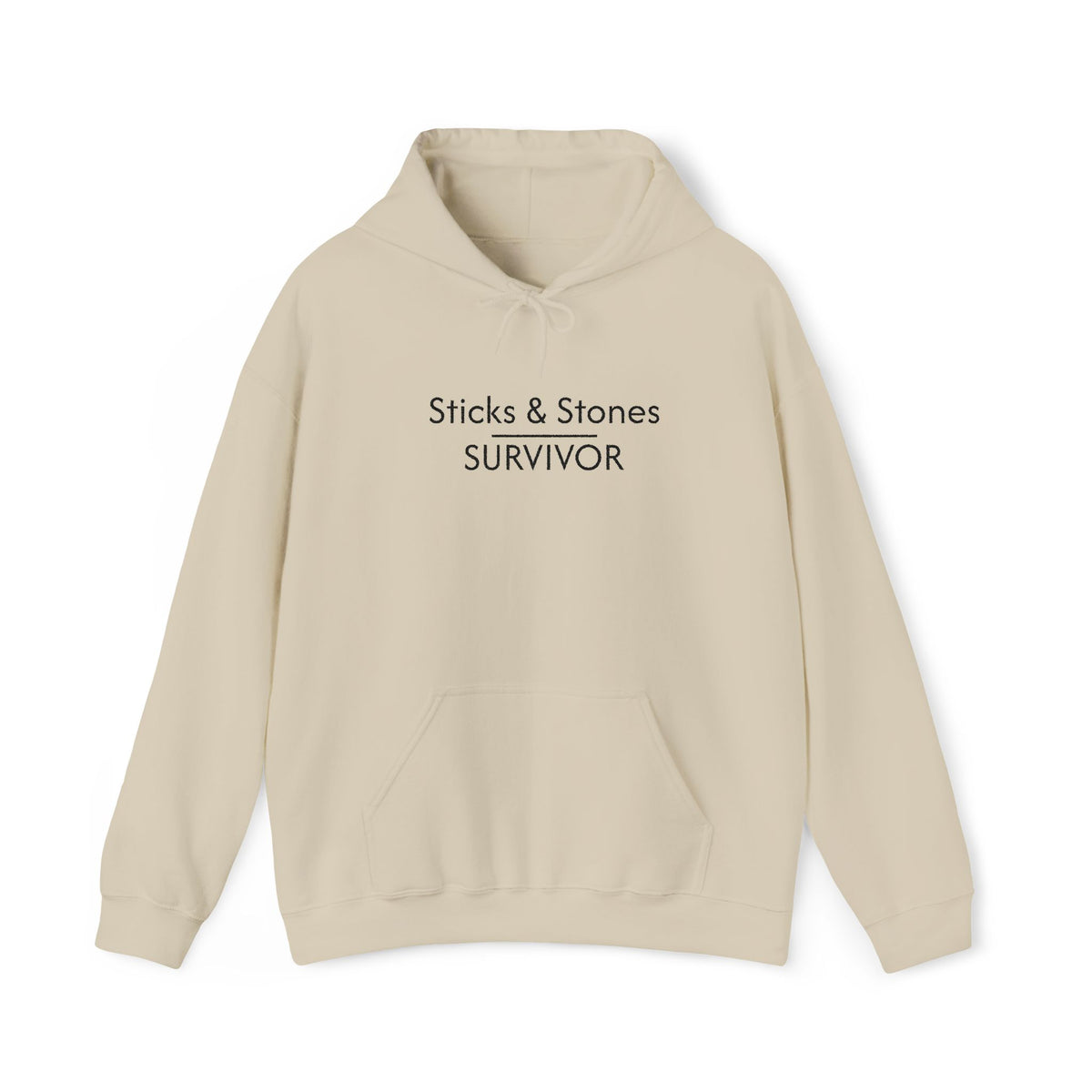 Sticks & Stones Survivor Hooded Sweatshirt - Black Embroidery