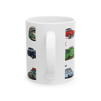 Vintage VW Ceramic Mug, (11oz, 15oz)