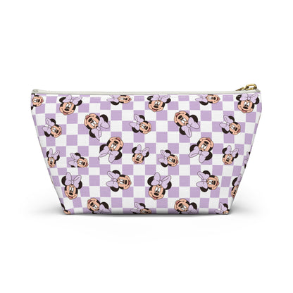Lavender Minnie Mouse Checkered Accessory Pouch