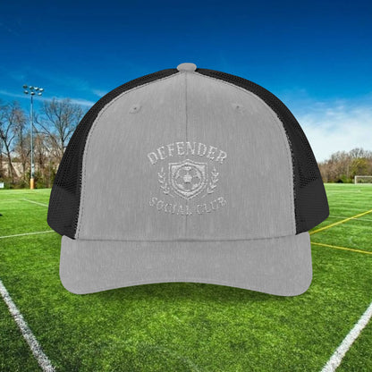 Defender Social Club Trucker Hat w/White Logo – Embroidered
