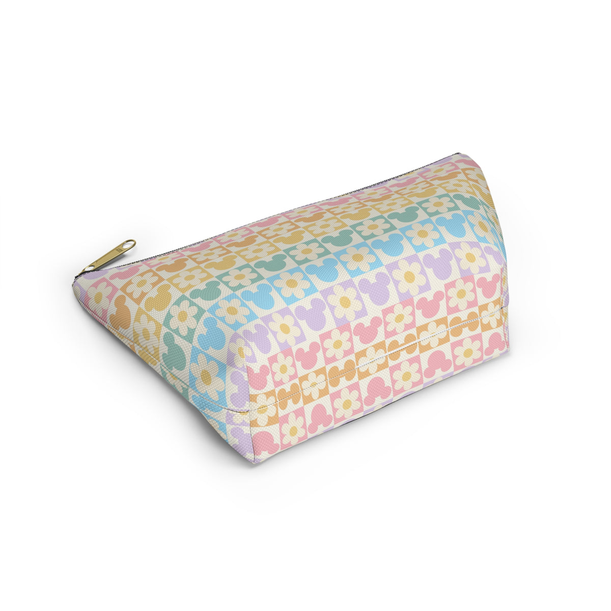 Pastel Mickey & Daisies Checkerboard Accessory Pouch