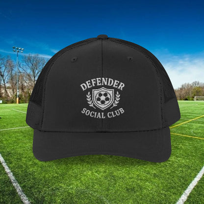 Defender Social Club Trucker Hat w/White Logo – Embroidered