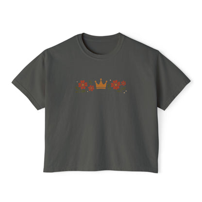 Sidequest Queen Floral - Women's Boxy Tee