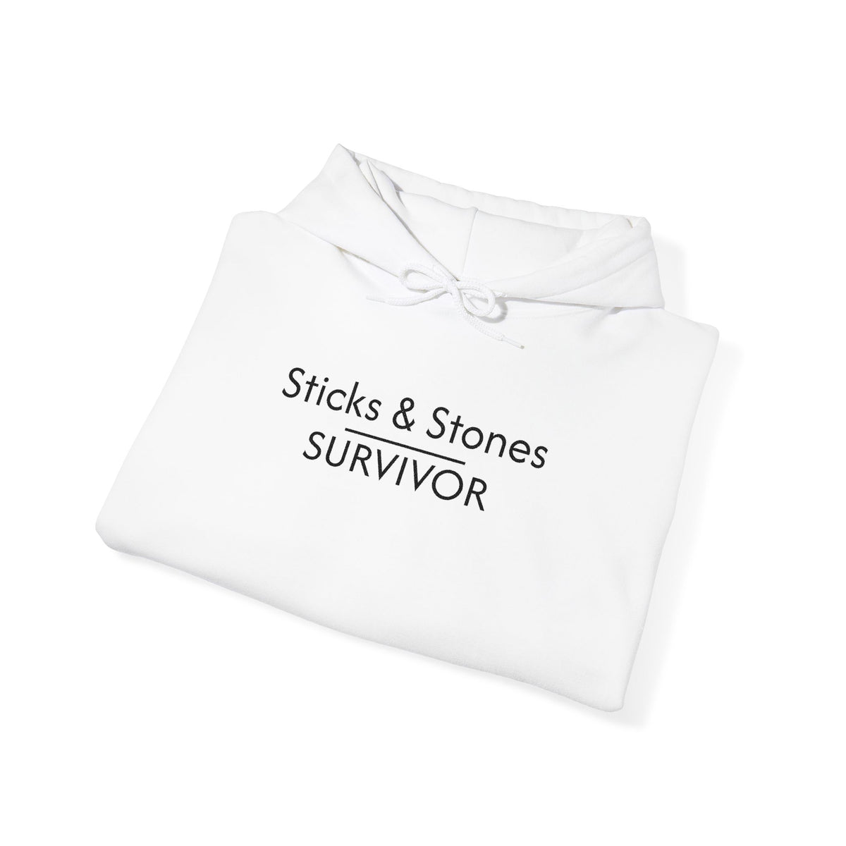 Sticks & Stones Survivor Hooded Sweatshirt - Black Embroidery