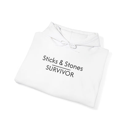 Sticks & Stones Survivor Hooded Sweatshirt - Black Embroidery