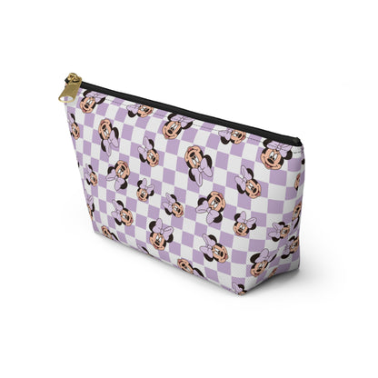 Lavender Minnie Mouse Checkered Accessory Pouch