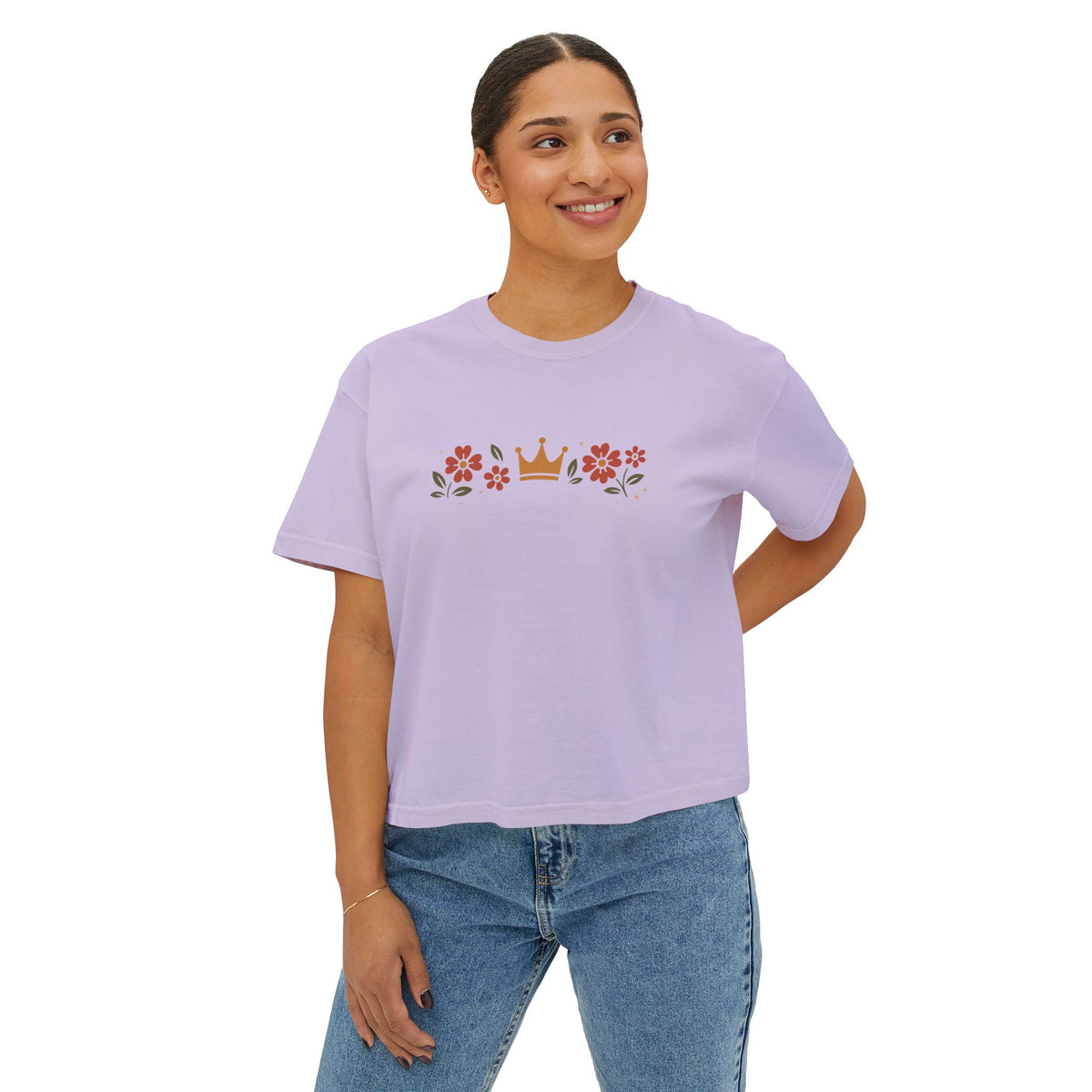 Sidequest Queen Floral - Women's Boxy Tee