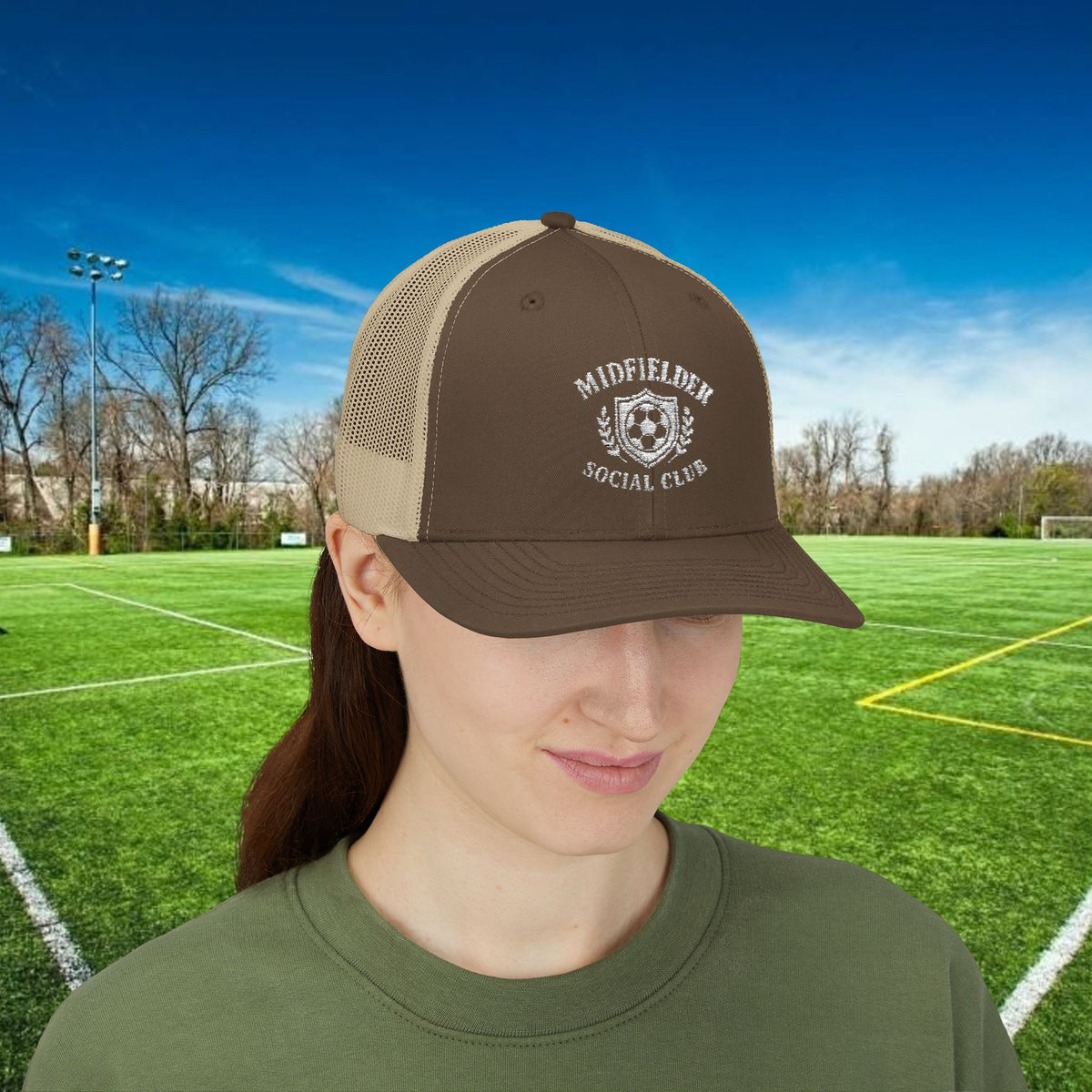 Midfielder Social Club w/White Logo - Snapback Trucker Cap