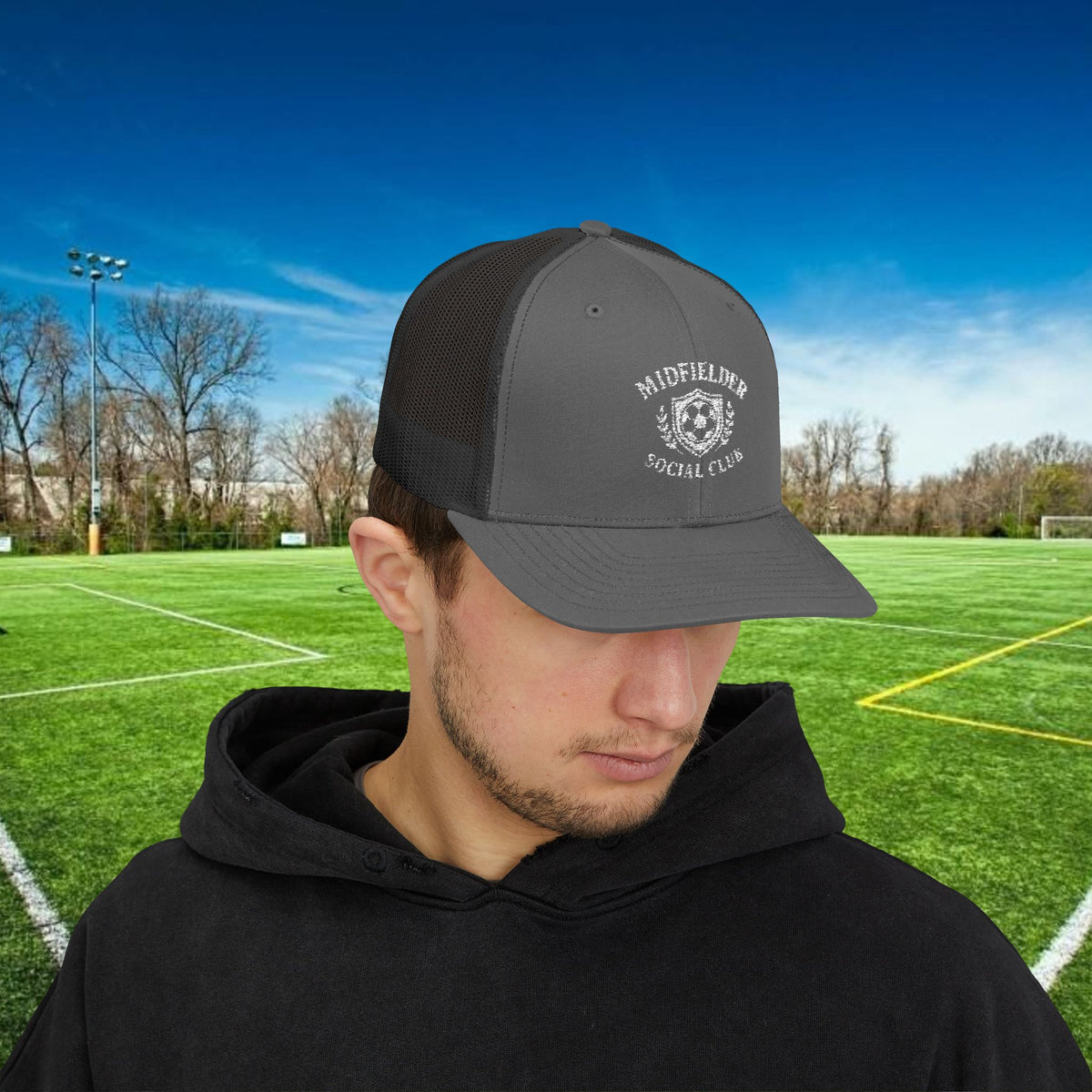 Midfielder Social Club w/White Logo - Snapback Trucker Cap