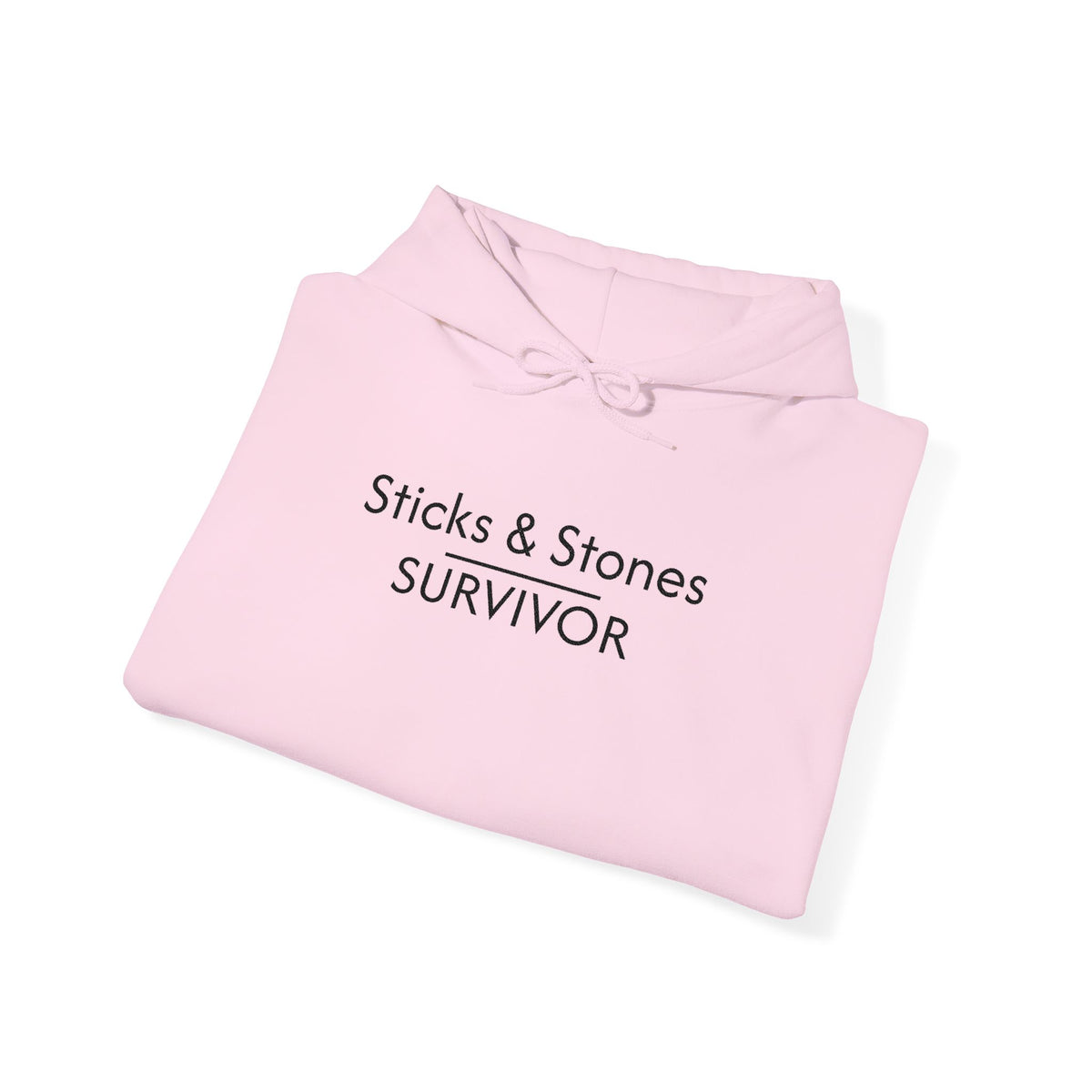 Sticks & Stones Survivor Hooded Sweatshirt - Black Embroidery