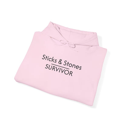 Sticks & Stones Survivor Hooded Sweatshirt - Black Embroidery