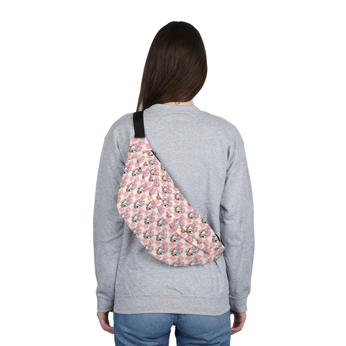 Daisy Duck Inspired Pink Checkered Large Fanny Pack