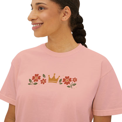 Sidequest Queen Floral - Women's Boxy Tee