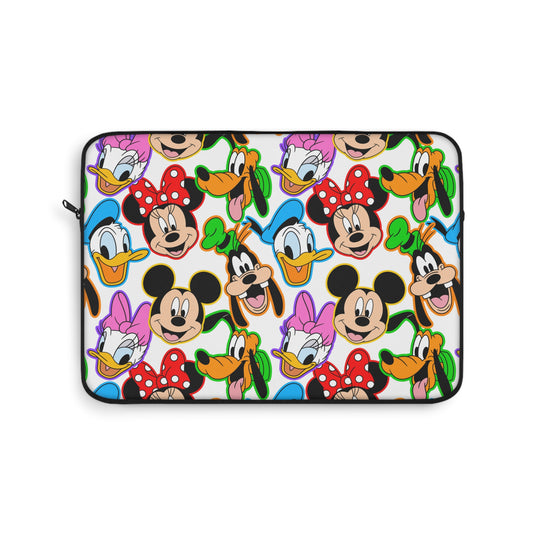 Classic Disney Faces Laptop Sleeve - Bright Color Pattern