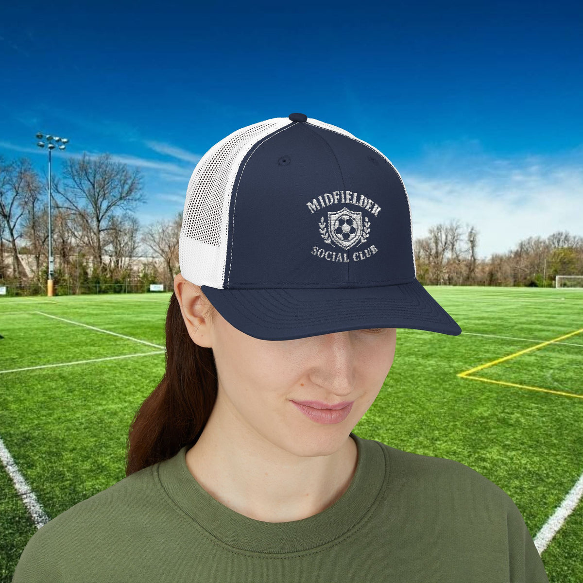 Midfielder Social Club w/White Logo - Snapback Trucker Cap