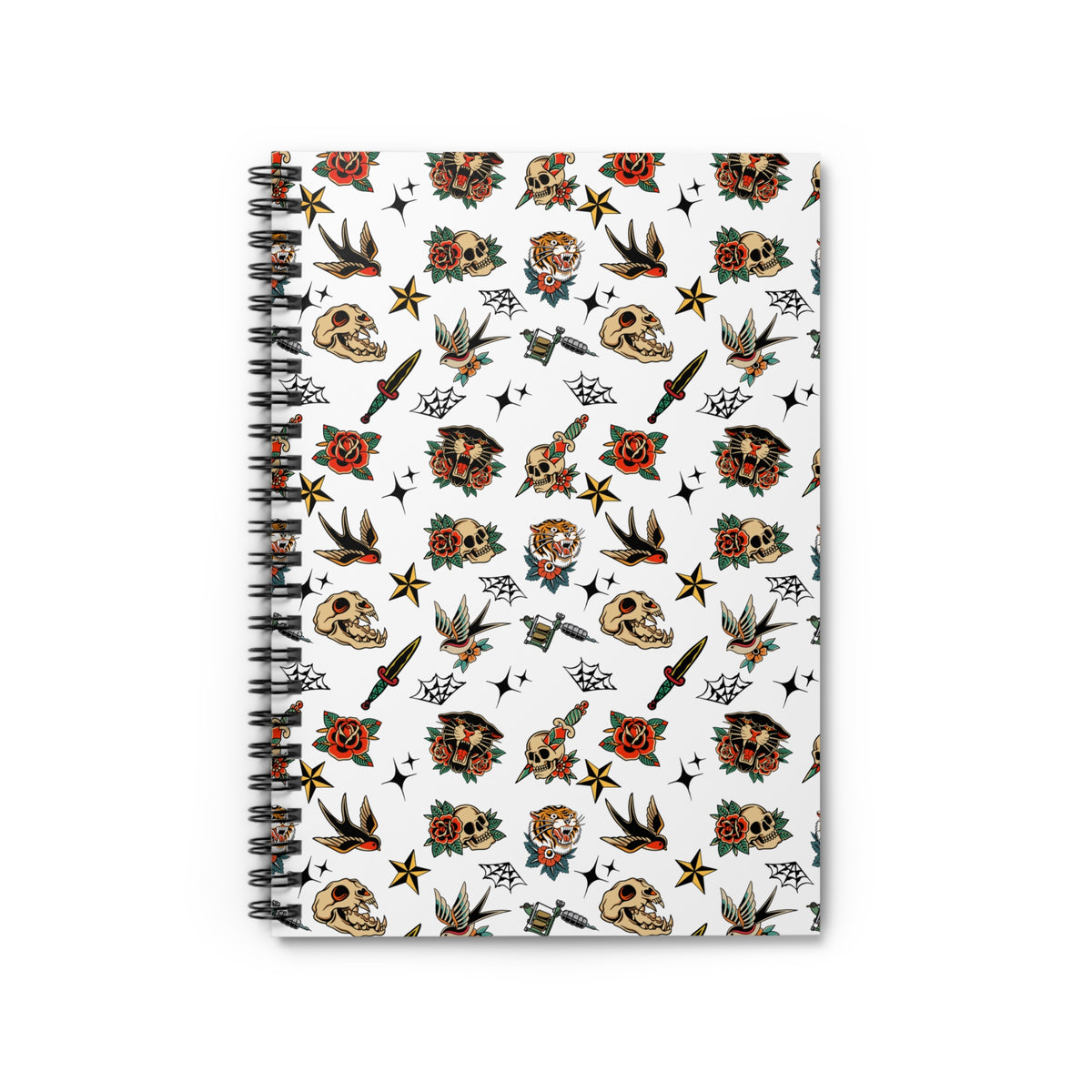 Old School Ink Spiral Notebook – Classic Tattoo Flash Style