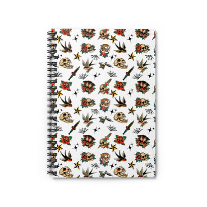 Old School Ink Spiral Notebook – Classic Tattoo Flash Style