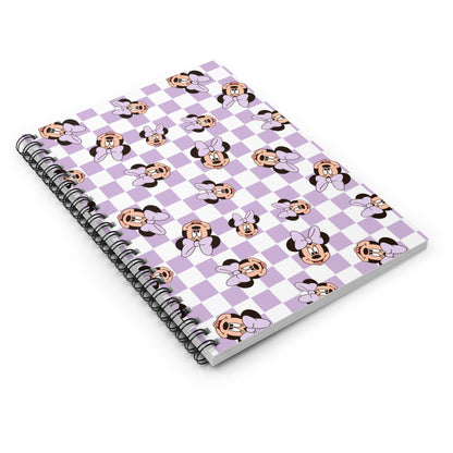 Minnie Mouse Inspired Checkered Spiral Notebook