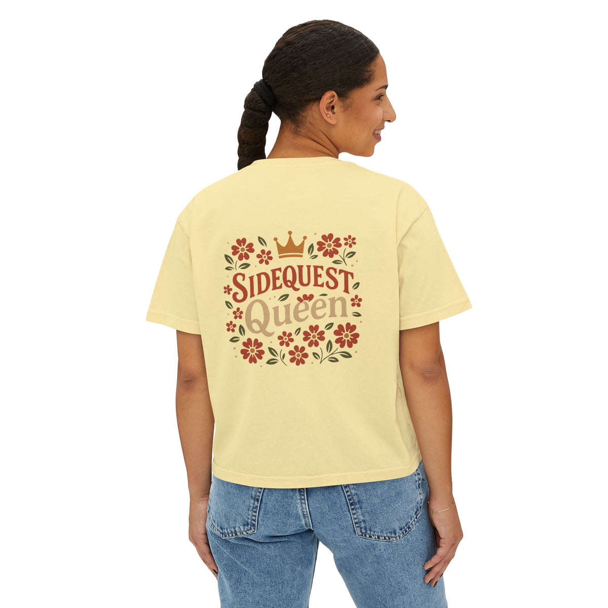 Sidequest Queen Floral - Women's Boxy Tee