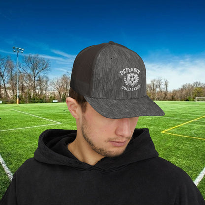 Defender Social Club Trucker Hat w/White Logo – Embroidered