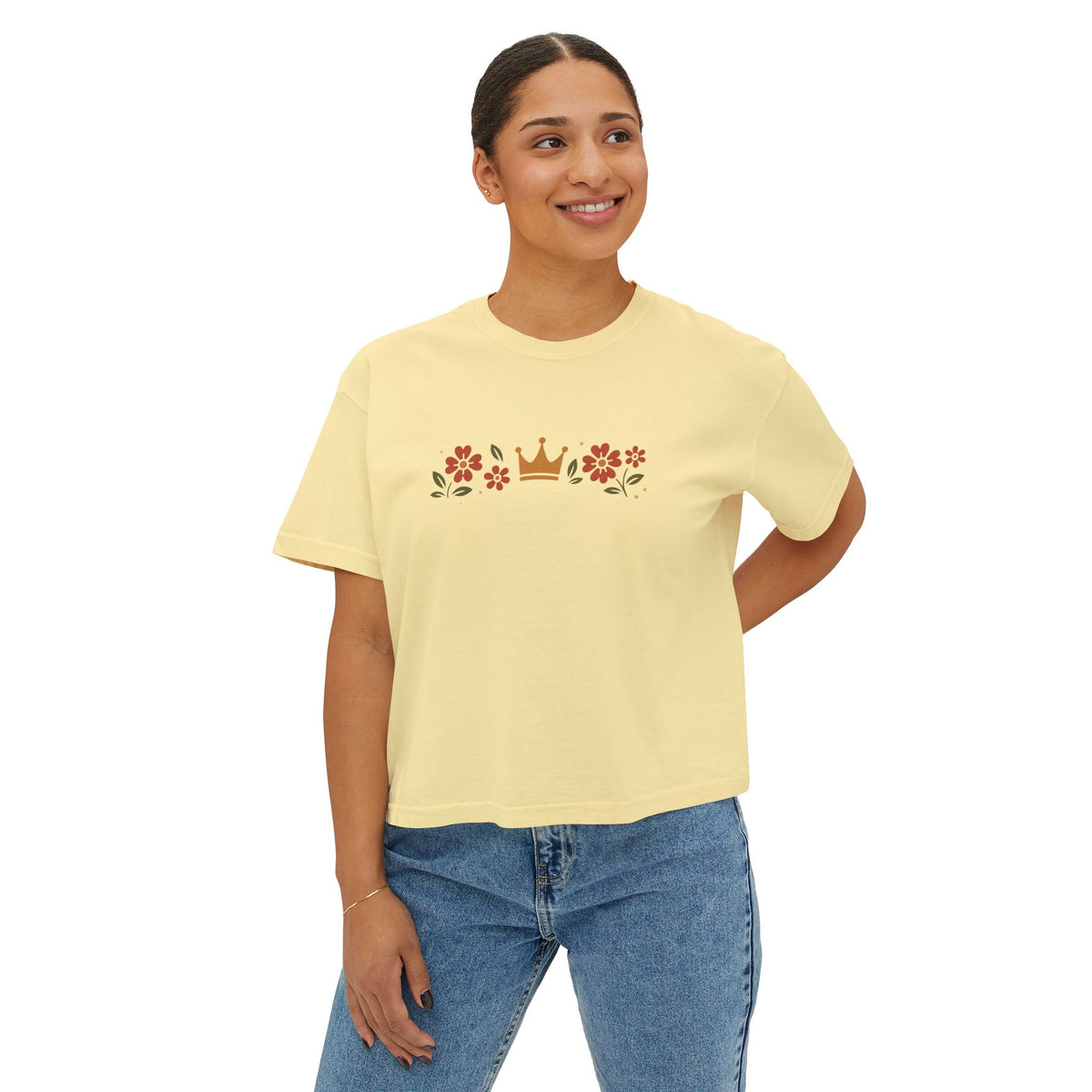 Sidequest Queen Floral - Women's Boxy Tee