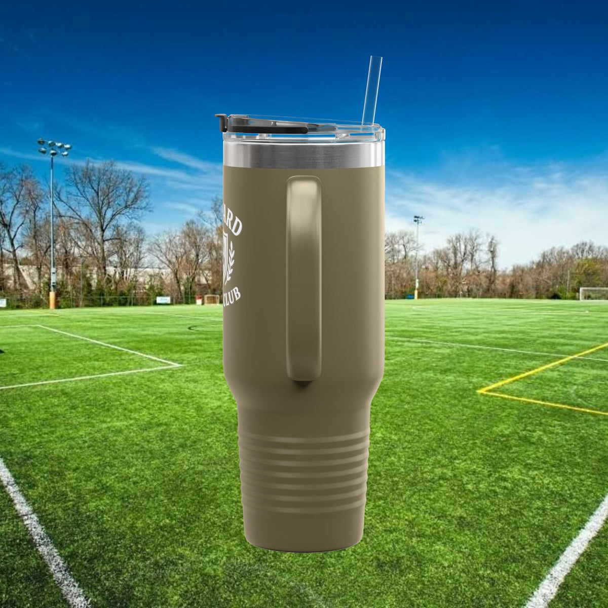 Forward Social Club in White - 40 oz Tumbler with Handle & Straw