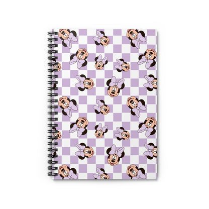 Minnie Mouse Inspired Checkered Spiral Notebook