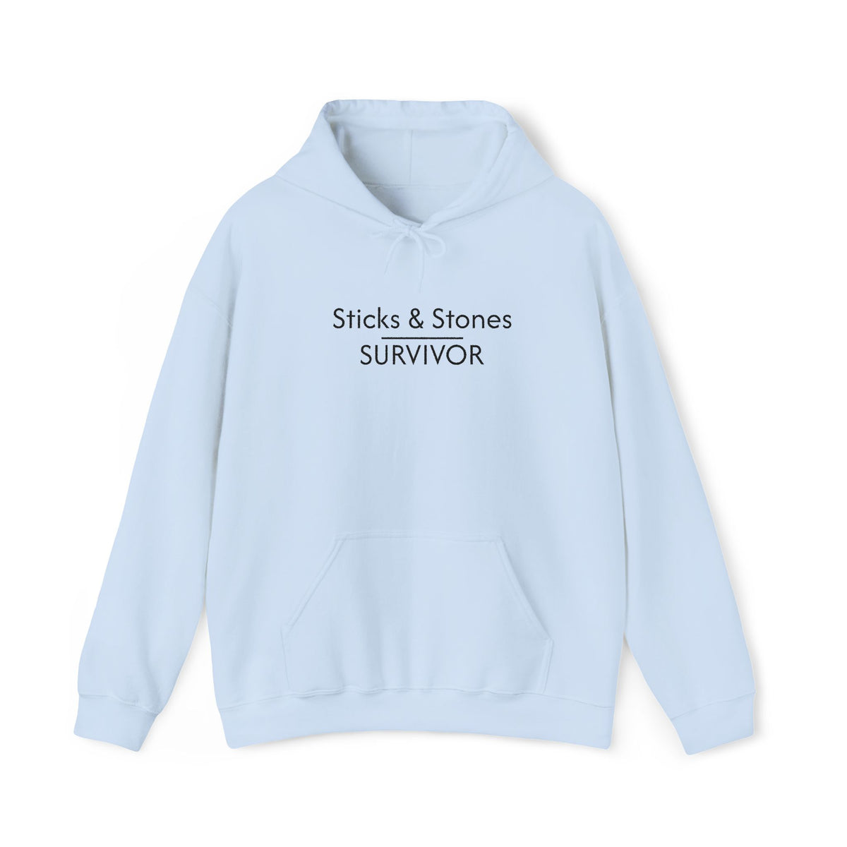 Sticks & Stones Survivor Hooded Sweatshirt - Black Embroidery