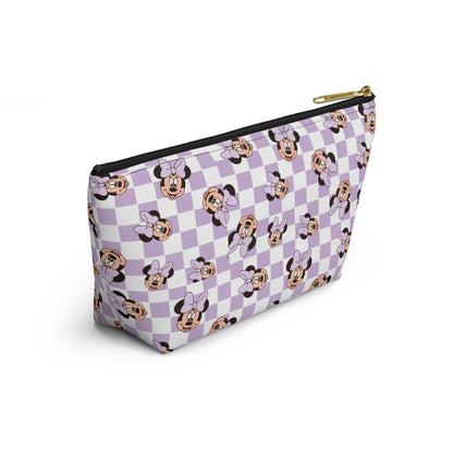 Lavender Minnie Mouse Checkered Accessory Pouch