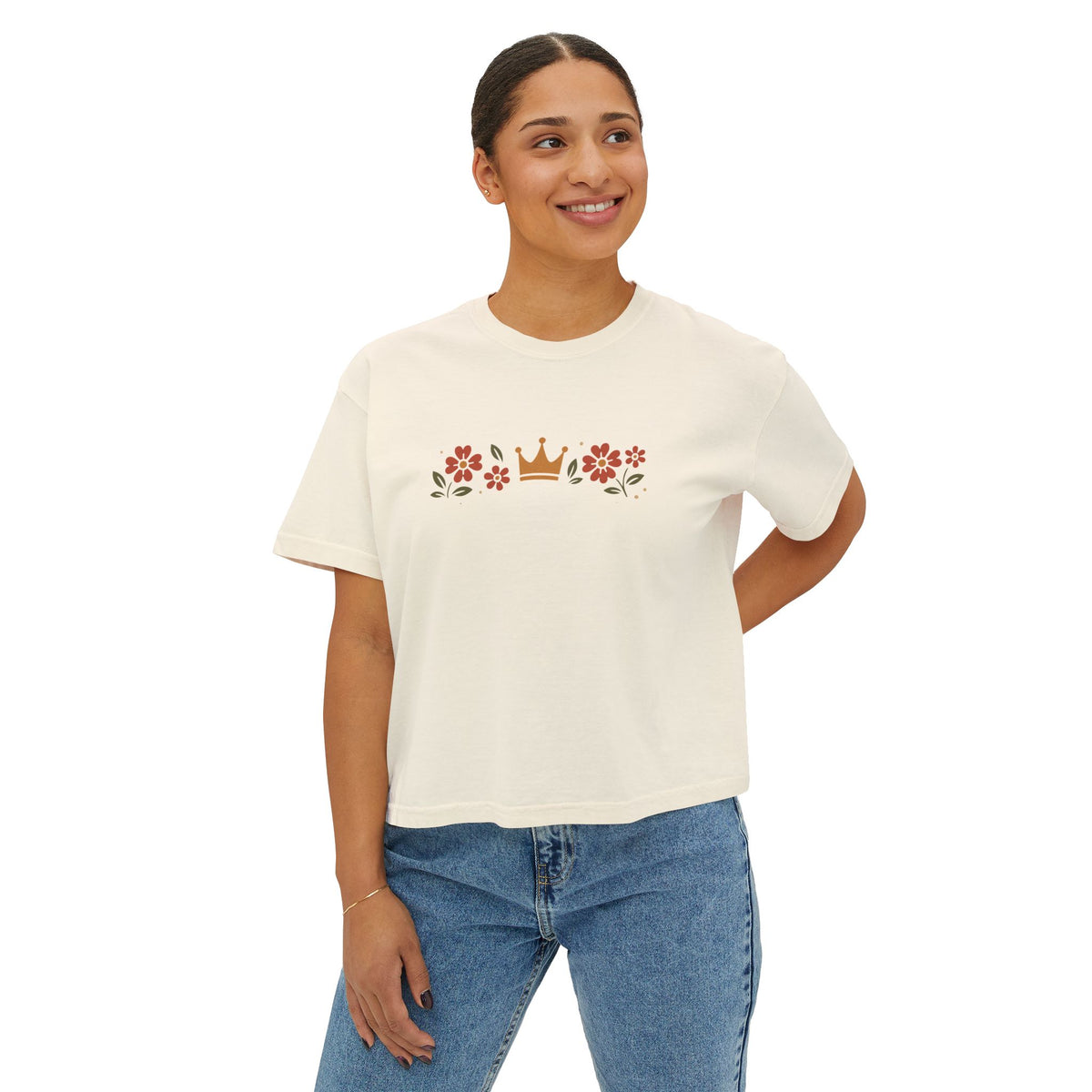 Sidequest Queen Floral - Women's Boxy Tee