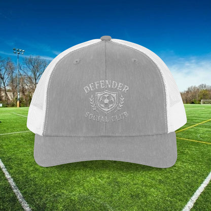 Defender Social Club Trucker Hat w/White Logo – Embroidered