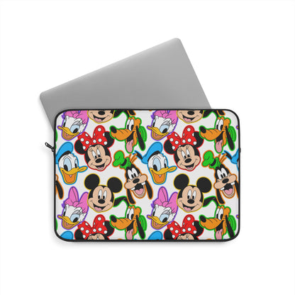 Classic Disney Faces Laptop Sleeve - Bright Color Pattern