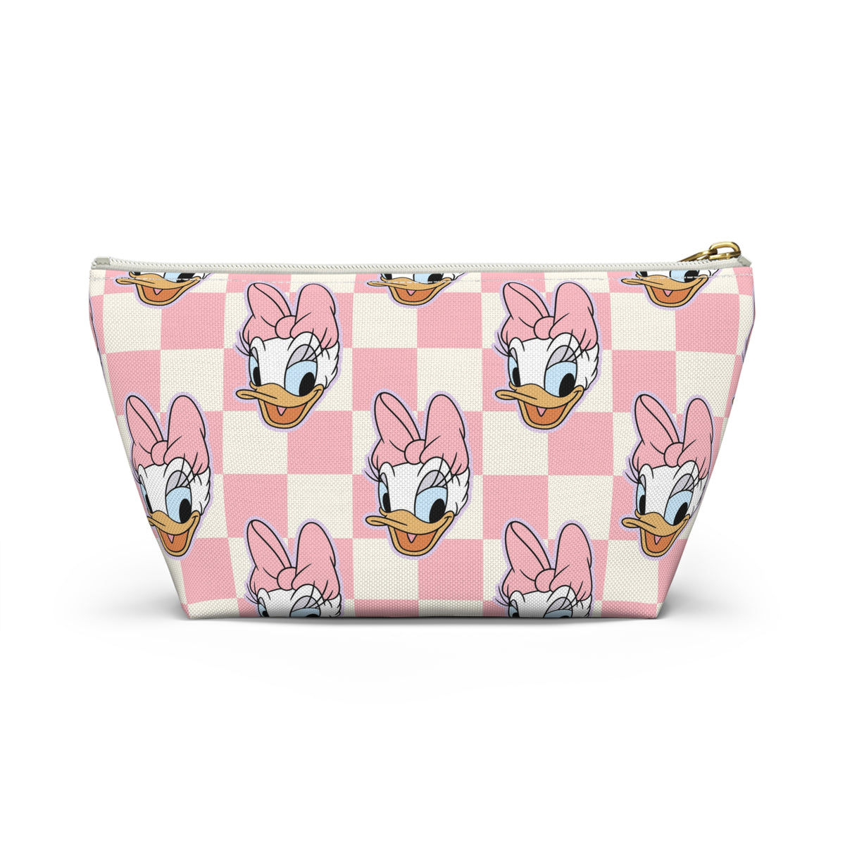 Pink Daisy Duck Checkered Accessory Pouch
