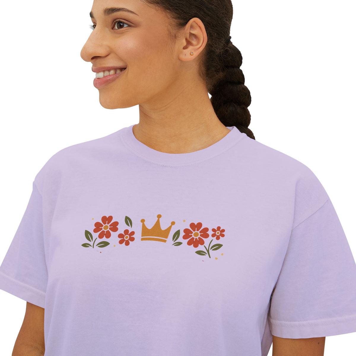 Sidequest Queen Floral - Women's Boxy Tee