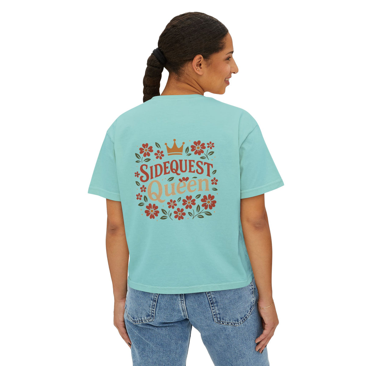 Sidequest Queen Floral - Women's Boxy Tee