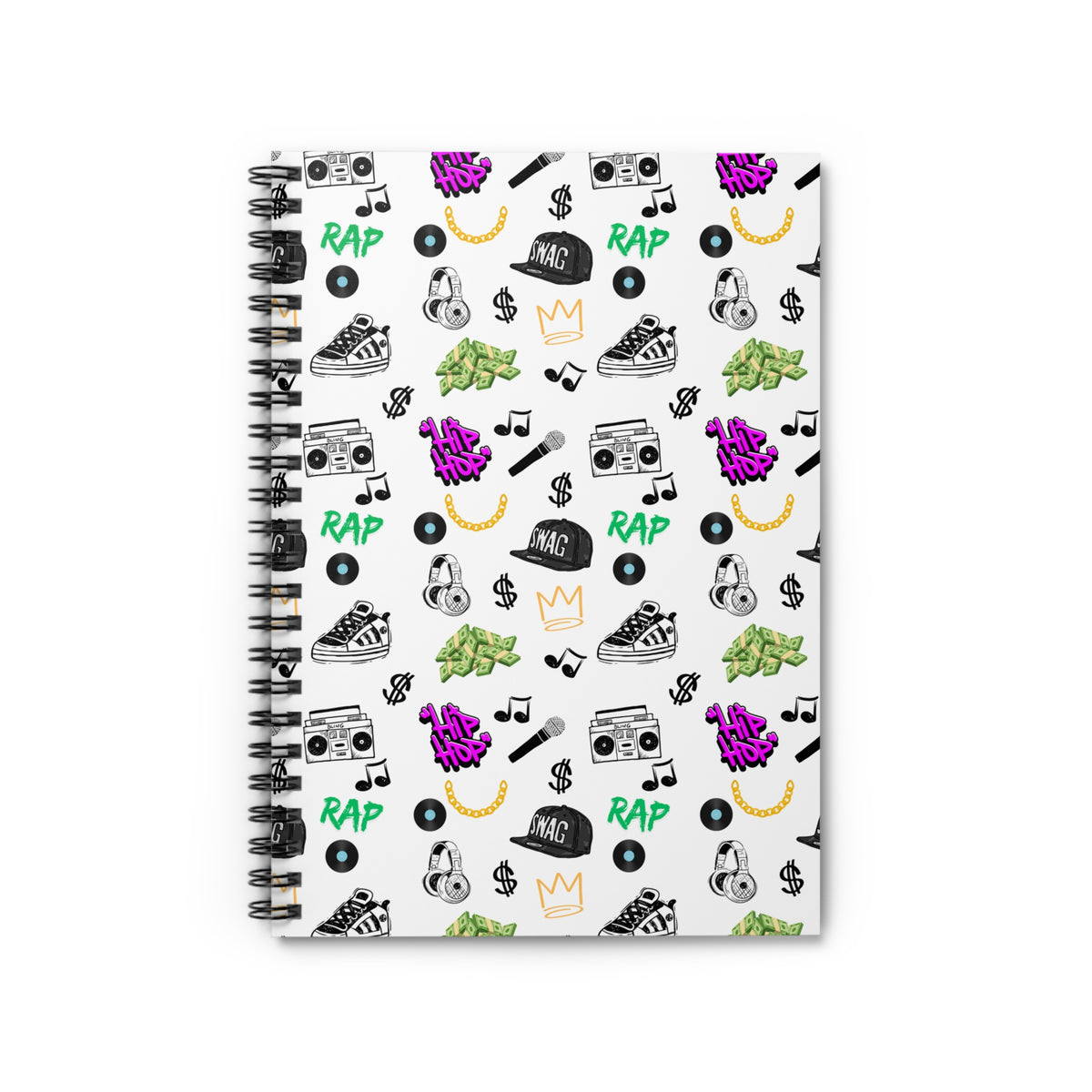 Hip-Hop Vibes Spiral Notebook – Rap, Swag & Beats on Every Page