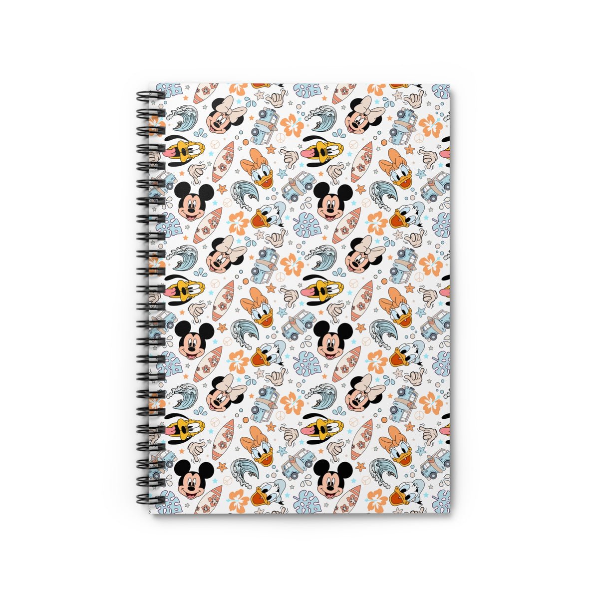 Disney Fab 5 Themed Surf Style Print Spiral Notebook