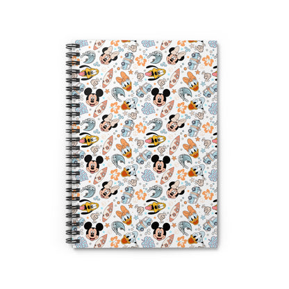 Disney Fab 5 Themed Surf Style Print Spiral Notebook