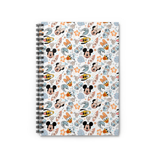 Disney Fab 5 Themed Surf Style Print Spiral Notebook