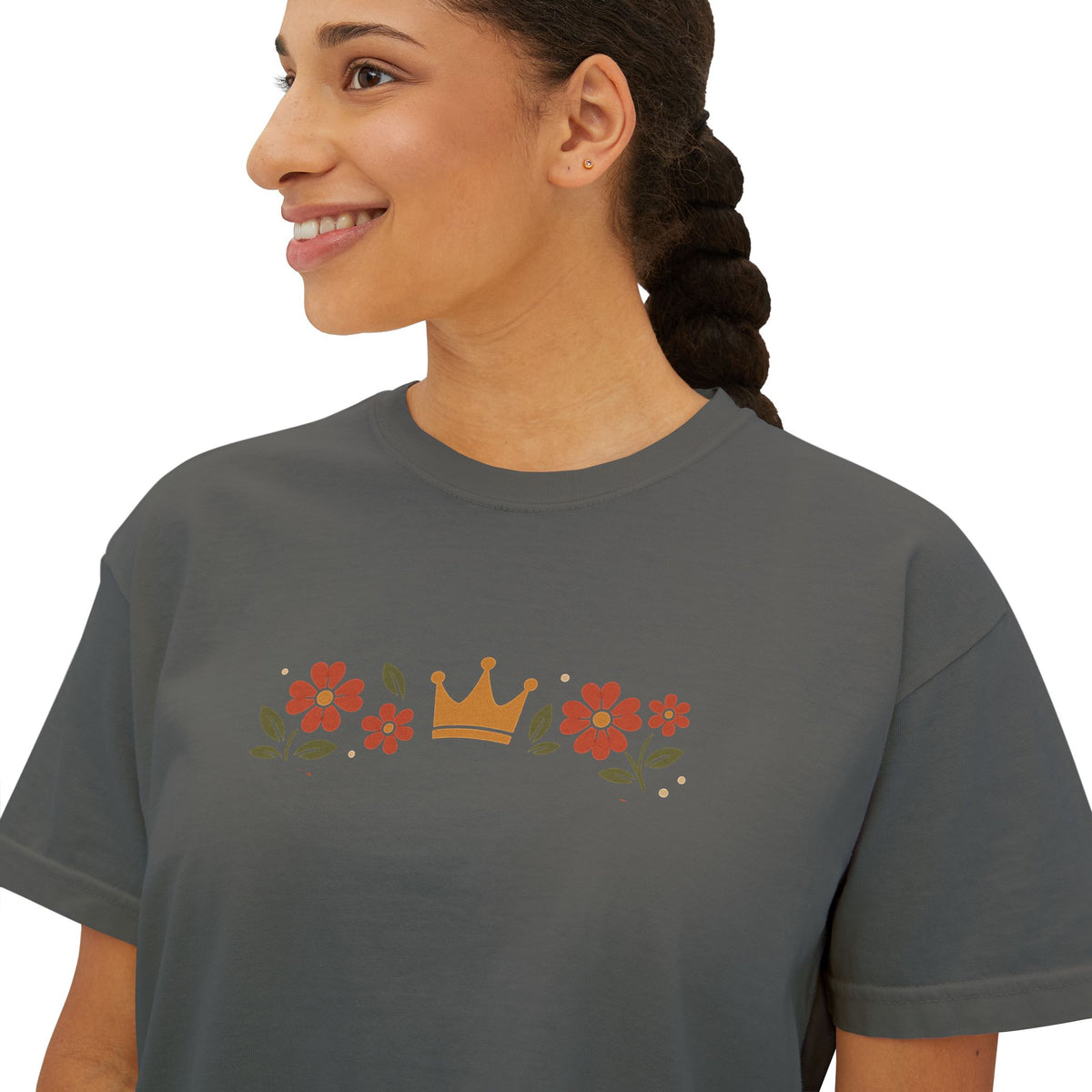 Sidequest Queen Floral - Women's Boxy Tee