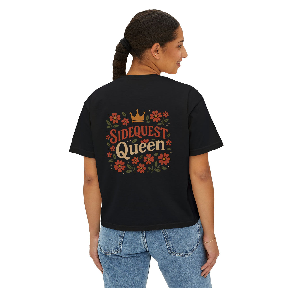 Sidequest Queen Floral - Women's Boxy Tee