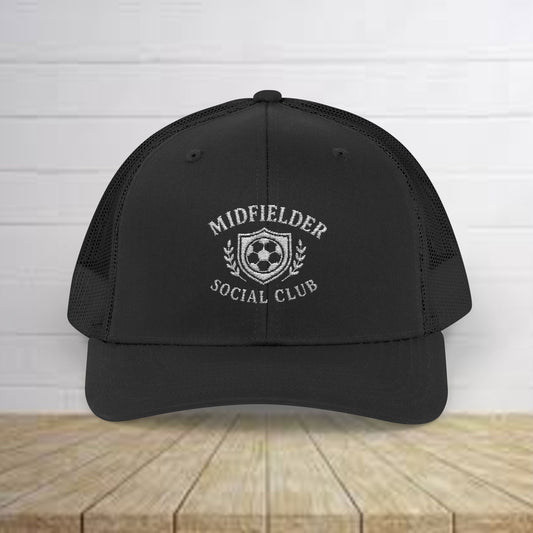 Midfielder Social Club w/White Logo - Snapback Trucker Cap