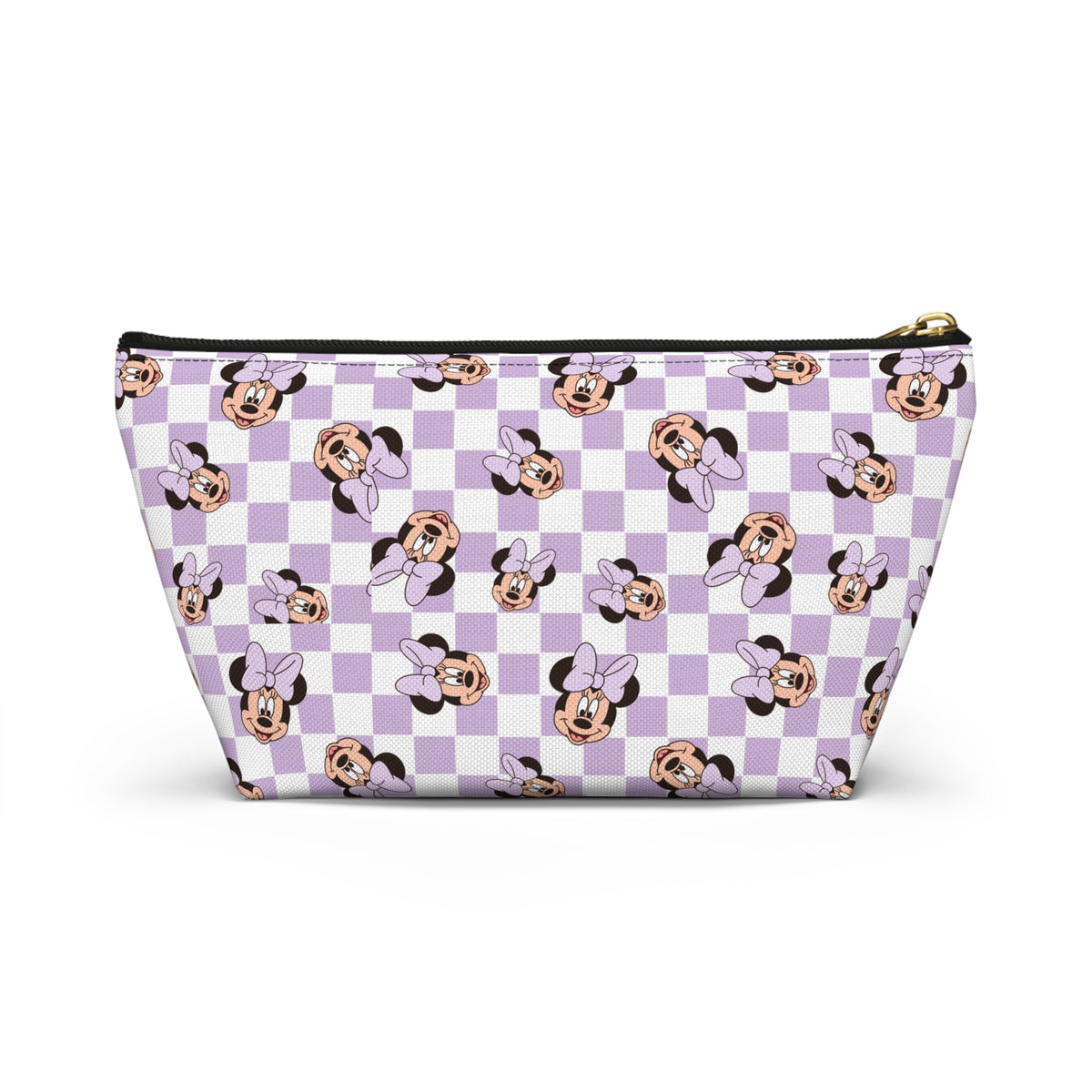 Lavender Minnie Mouse Checkered Accessory Pouch