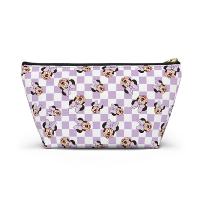Lavender Minnie Mouse Checkered Accessory Pouch