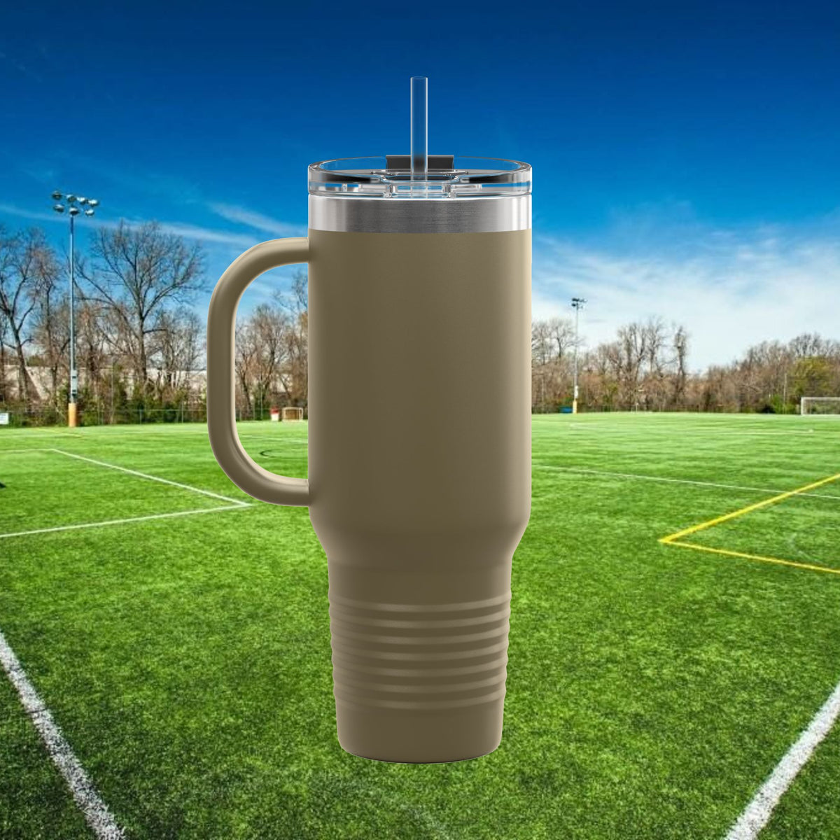 Midfielder Social Club 40 oz Tumbler with Handle & Straw w/White Logo